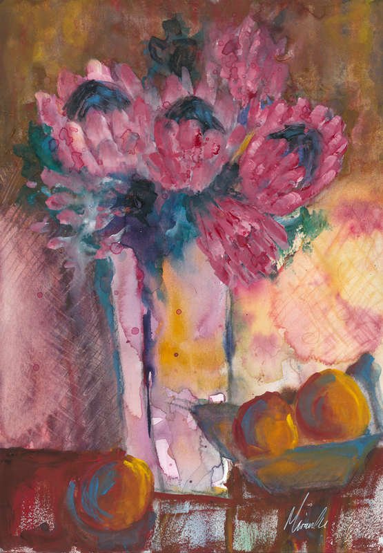 Proteas - Original Mixed Media - Miranda Gerber