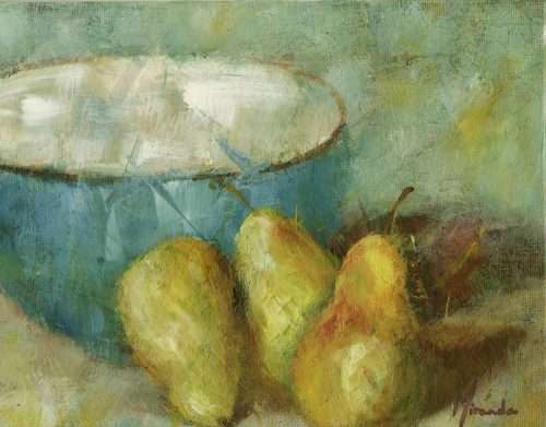 3 pears - Original Acrylic Painting- Miranda Gerber