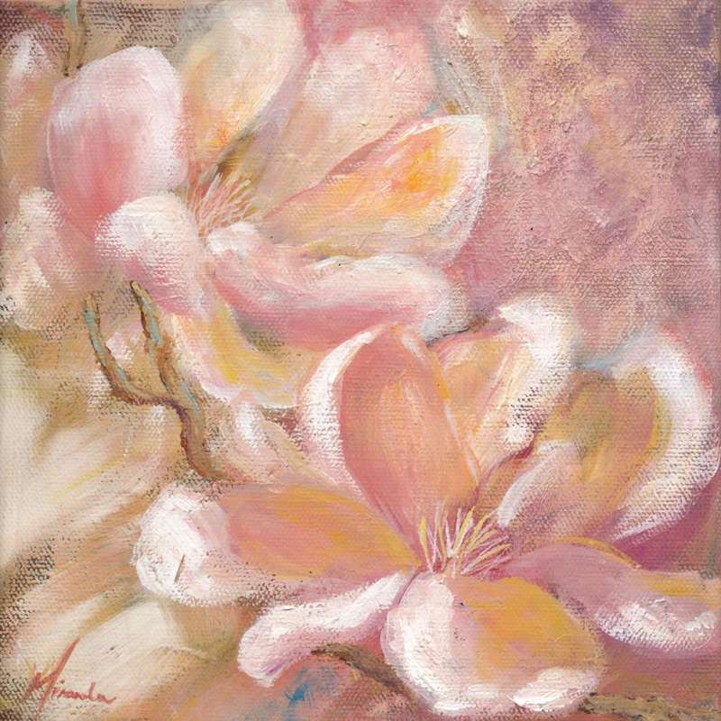 Pink Magnolia- Original Acrylic Painting - Miranda Gerber