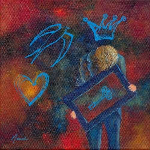 Acrylic Painting - coro(na)tion D (20x20x2,5cm)