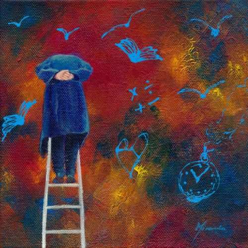 Acrylic Painting - coro(na)tion C (20x20x2,5cm)