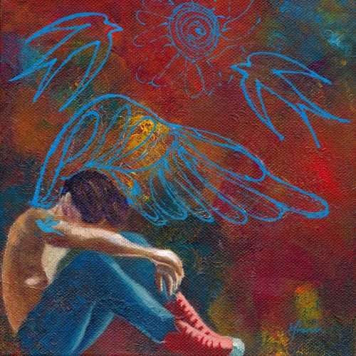 Acrylic Painting - coro(na)tion F (20x20x2,5cm)