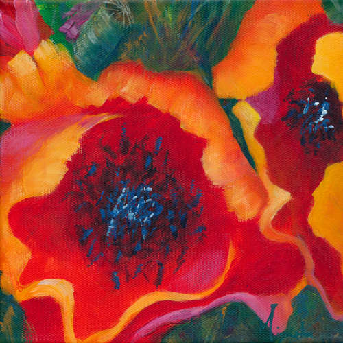 Original Miranda Gerber -"Poppy 2"- 20x20cm