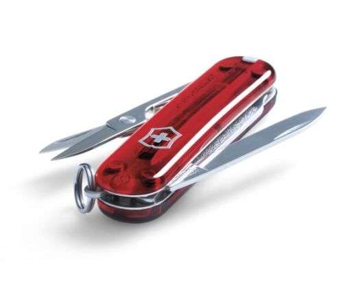 VICTORINOX SWISS ARMY KNIFE | CLASSIC 38MM | TRANSPARENT RED | MULTI-FUNCTION POCKET KNIFE