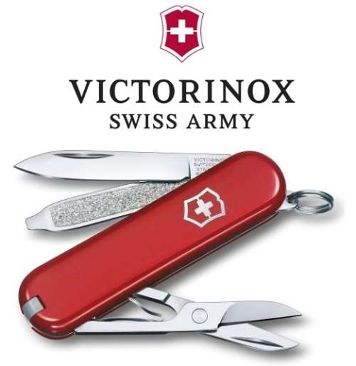 VICTORINOX SWISS ARMY KNIFE | CLASSIC 38MM | THE ORIGINAL MULTI-FUNCTION POCKET KNIFE | RED