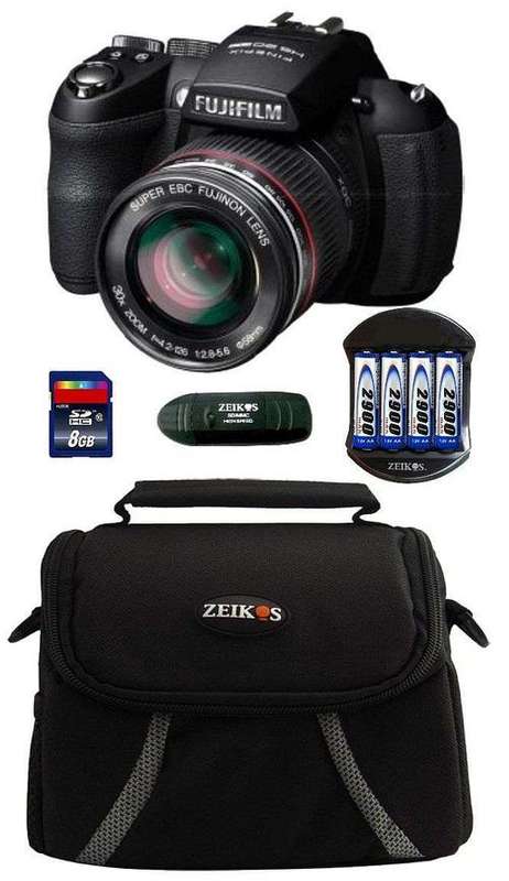 Fujifilm FinePix HS20 16 MP and Fujinon 30x Optical Zoom Lens, 8Gb Card, Card Reader and Bag