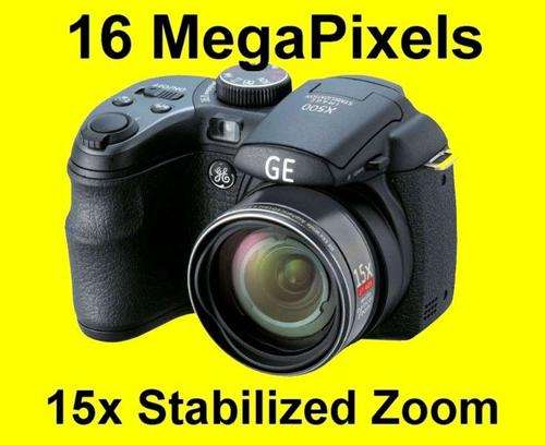 GE Power Pro X500-BK 16 MP with 15 x Optical Zoom Digital Camera, Black
