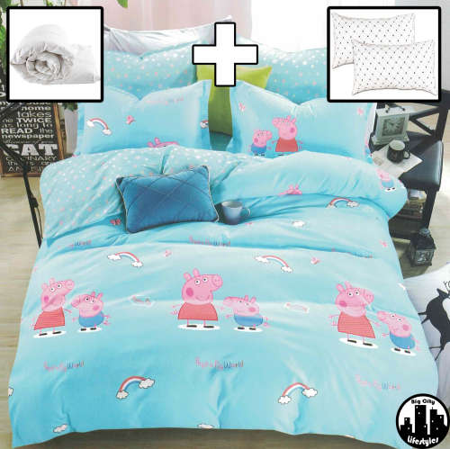 7 Piece Printed Cotton Bedding Combo | Queen