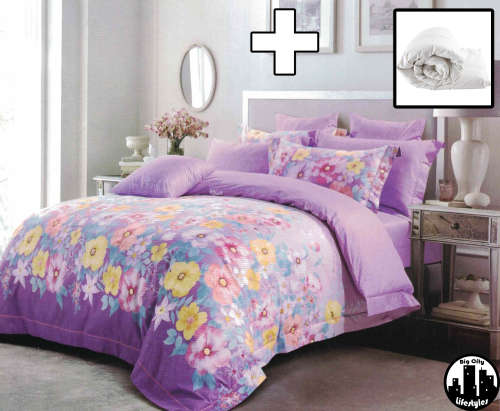 7 Piece Printed Cotton Bedding Combo | Queen