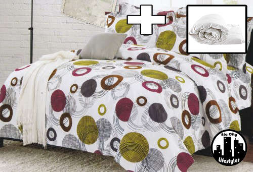7 Piece Printed Microfiber Bedding Combo | Double