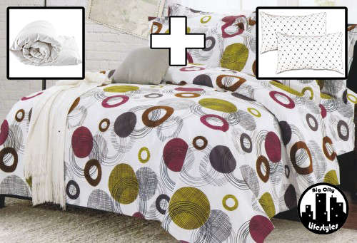 9 Piece Printed Microfiber Bedding Combo | Queen