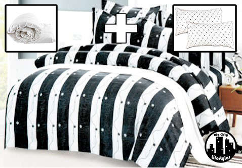9 Piece Printed Microfiber Bedding Combo | Queen