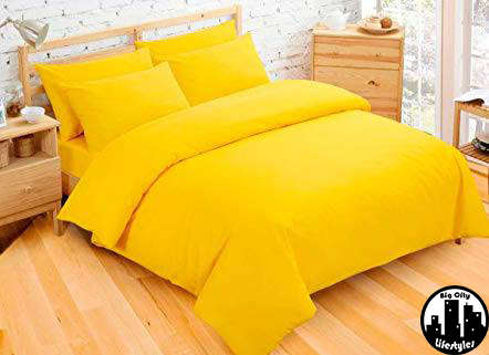 4 Piece Plain Cotton Duvet Cover Sets | Double & Queen