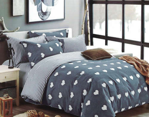 Various Colours | 6 Piece Reversible Cotton Duvet Cover Sets | Double & Queen & King