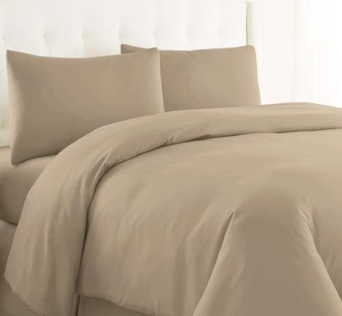 4 Piece Plain Cotton Duvet Cover Sets | Queen