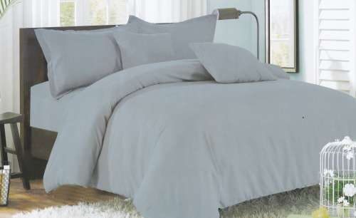 6 Piece Plain Cotton Duvet Cover Sets | Double