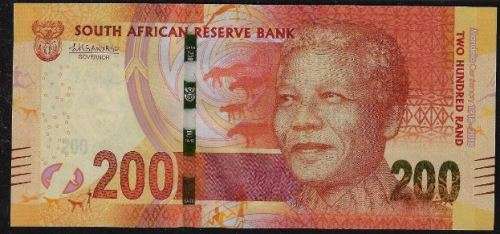 Limited edition R100 + R200 South African Rand banknote (Madiba 100th birthday)