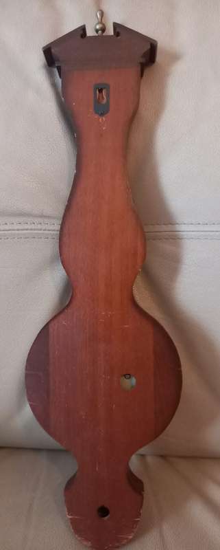 Antique Thermometer, Barometer, Humidity Reading Brass Wood Banjo Style