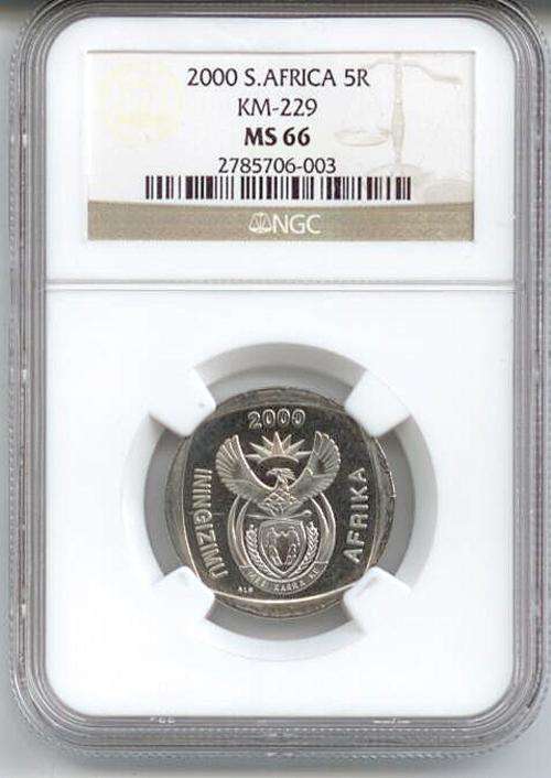 High Grade NGC MS66 2000 5Rand Highest Grade Only 2 In This High Grade