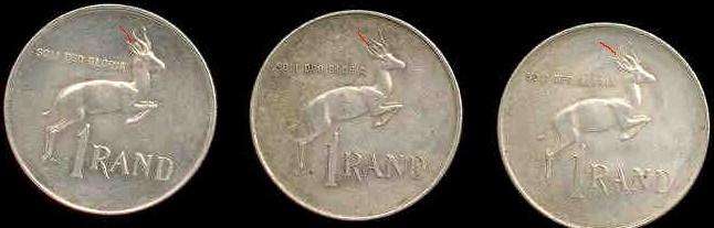 ????Very Rare 3x1966 Tagged Ear Silver 1Rands Bid Per Coin ???