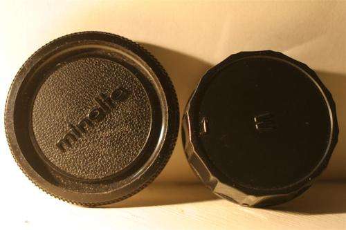 Minolta MD lens cap front and rear