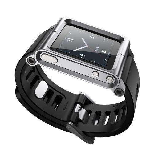 Apple iPod Nano 8GB (6th Gen. Silver) with black watch band