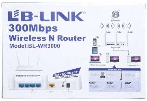 LB-LINK WIRELESS N ROUTER 300Mbps model:BL-WR3000