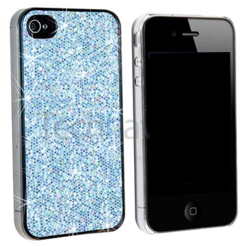 Baby Blue Glitter iPhone 4 4S Case with FREE Screen Protector