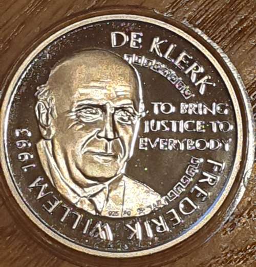 MANDELA and DE KLERK 1993 NOBLE PEACE PRIZE MEDALLION