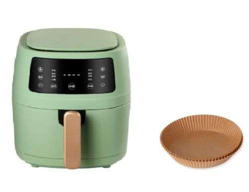 8L Digital Roaster Air fryer With Air fryer Paper Liner - Mint
