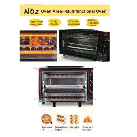 3-in-1 Home Multi-Functional Breakfast Maker Coffee Mechanical Oven Mini