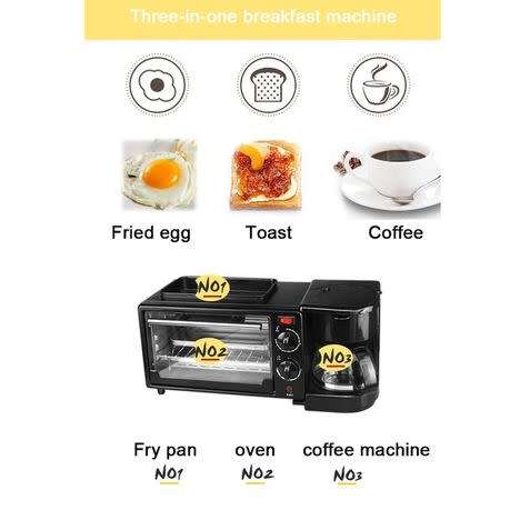 3-in-1 Home Multi-Functional Breakfast Maker Coffee Mechanical Oven Mini