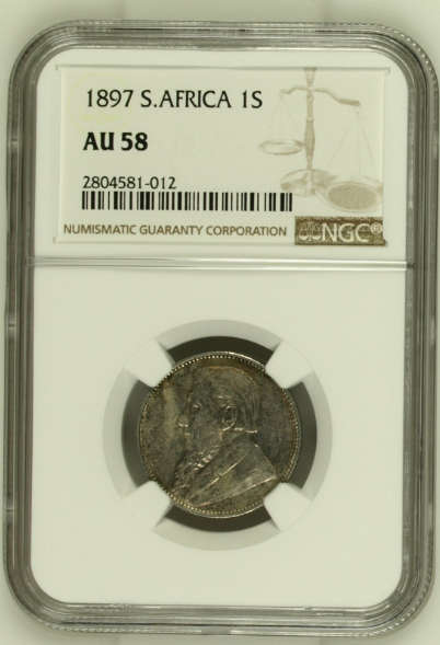 South Africa (ZAR) 1897 1 Shilling AU58 (NGC)