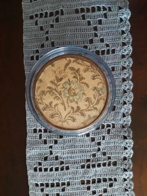 Trinket Bowl Lid only with Embroidered lid - 1939 message inside lid