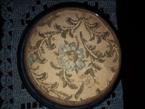 Trinket Bowl Lid only with Embroidered lid - 1939 message inside lid