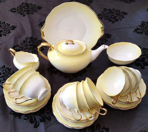Vintage Royal Albert Avon Shape Yellow Trio