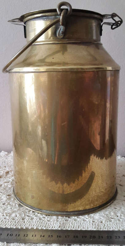 Vintage Solid Brass Milk Can