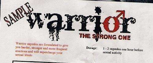 Warrior - Male Libido and Erection Enhancer - Free Sample - While stocks last