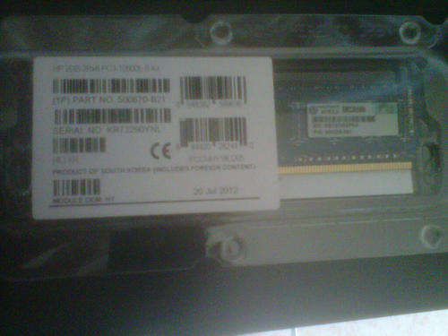 HP Original RAM ECC 2GB PC3-10600E Server Kit New, Sealed