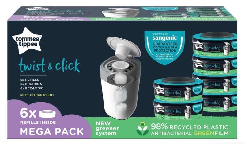 Tommee Tippee - Twist & Click 6 Pack Cassette - Eco Friendlier