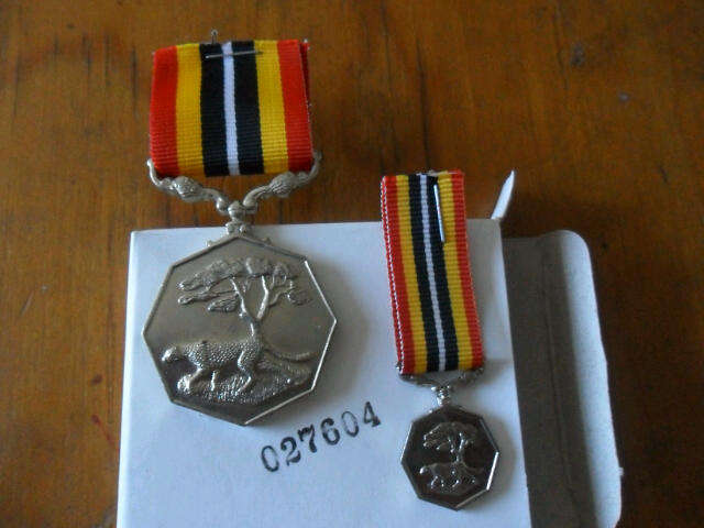 Southern Africa medal - bilingual. Full size and miniature, numbered in original box.