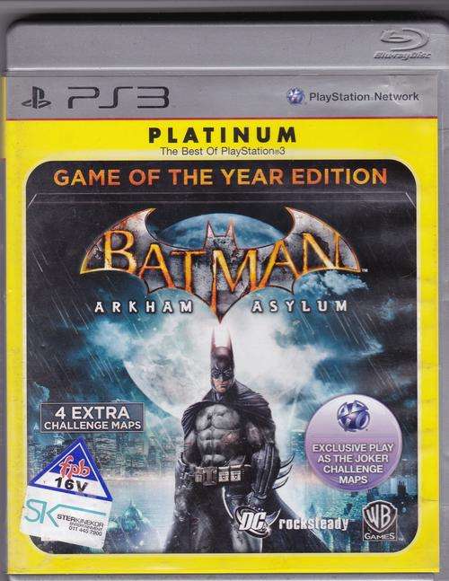 Batman Arkham Asylum PS3 Platinum ( Barely used - unwanted gift.)