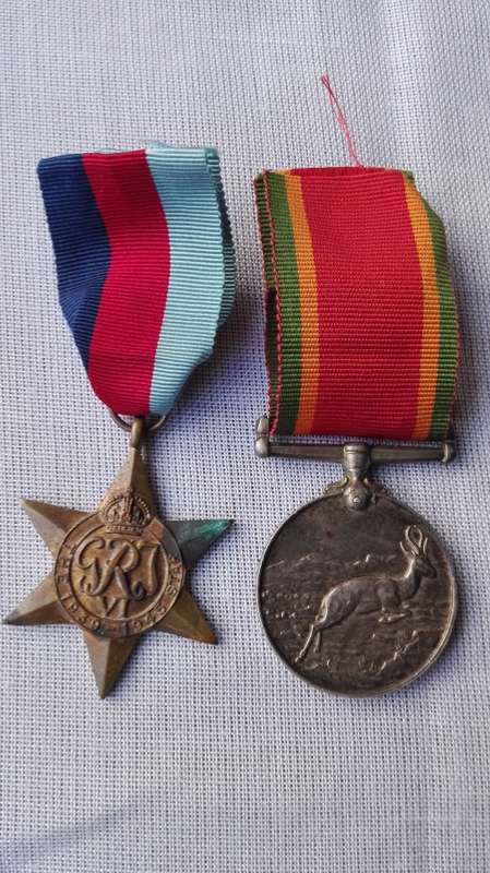 Grouping of ww2 medals. Issued to z.j koekemoer