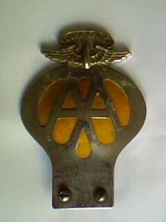 AA car metal bumper badge.