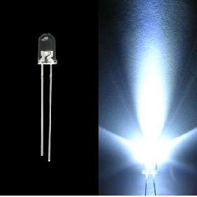 5mm 18000MCD Super Bright COOL WHITE Round Water Clear LED Light Lamp - R0.90 each