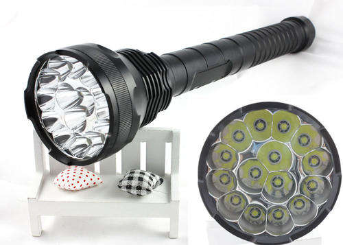 150W 18000 Lumens 15 x 10W T6 LED Flashlight + 4 x 6000mAh Batteries + Charger