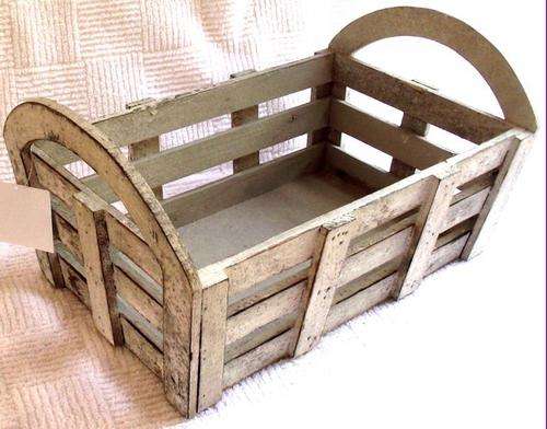 Rustic arched handle wooden tray (large) - 40 x 24 x 20