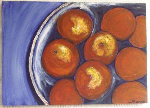 Oranges in bowl painting - 34 x 24 cm