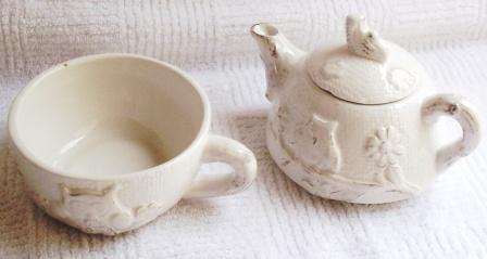 Owl tea pot and cup - Tea for one