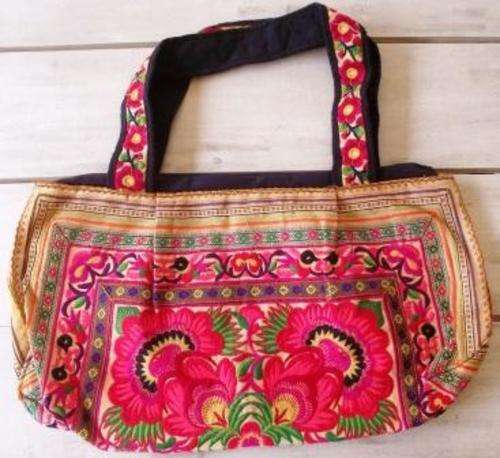Unique Hand embroidered multicolour handbag - 30 x 50 cm